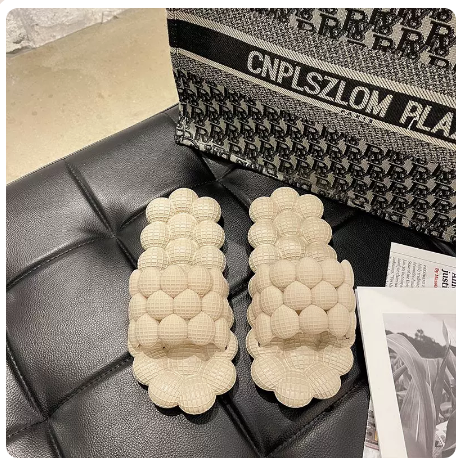 Lychee slippers with thick soles (beige new upgraded version/size 36-41) (contact customer service to confirm the shipping size after placing an order)