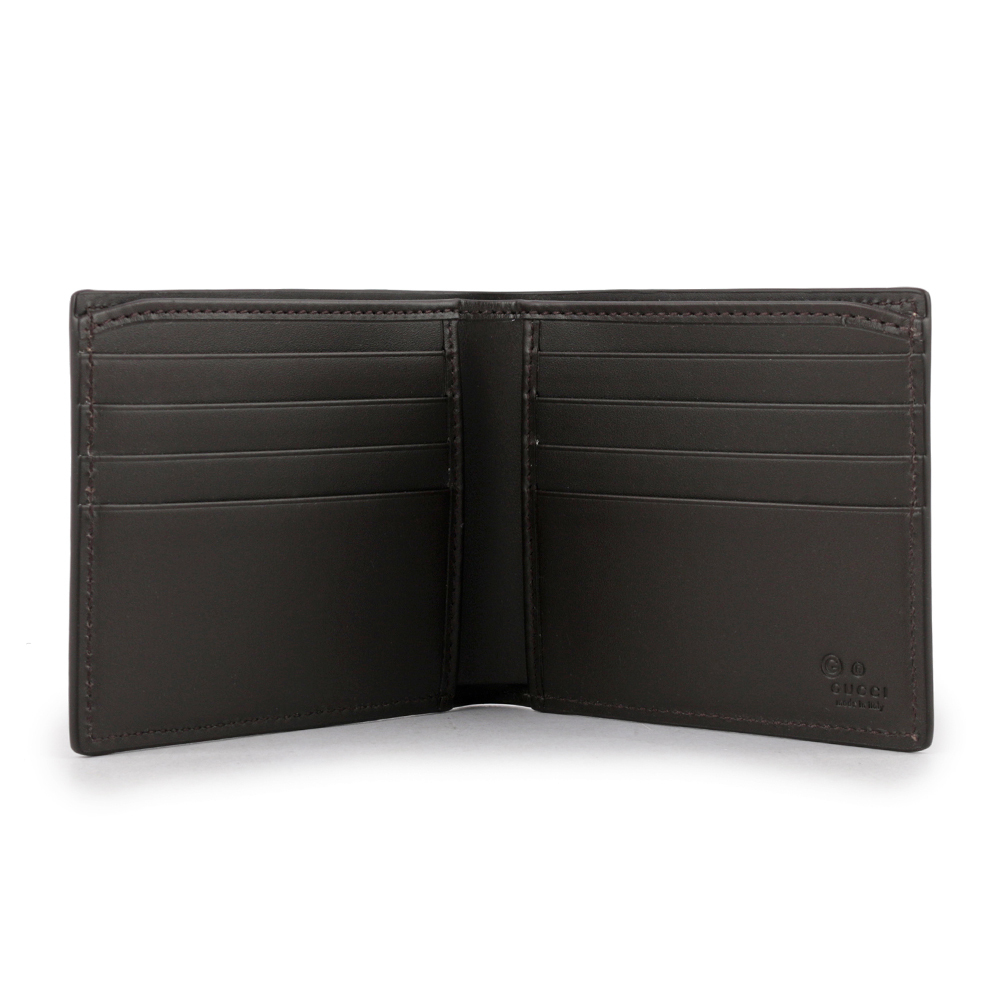 【GUCCI】Ophidia GG 塗層帆布綠紅對開8卡短夾(米色/烏木色) 779849 KHN4N 9791