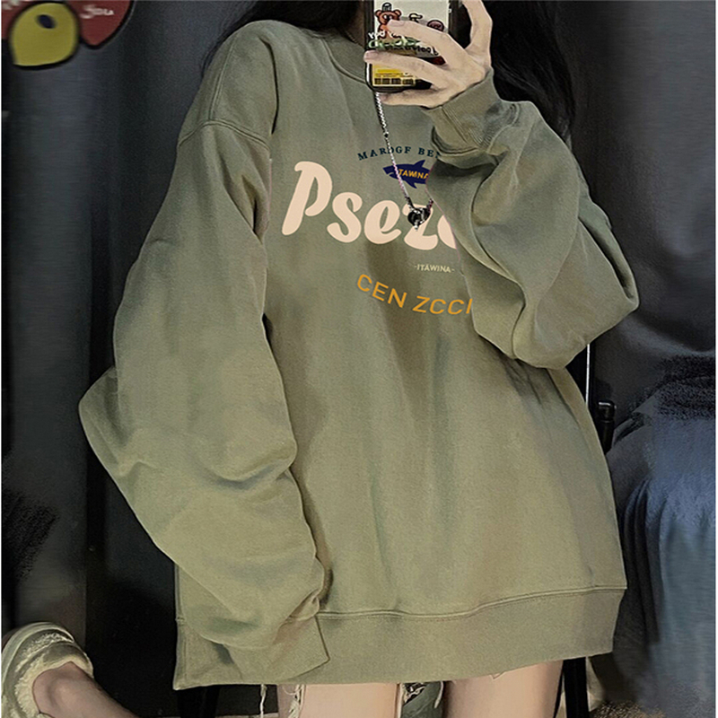 熱賣圓領套頭長袖衛衣（綠色 S碼-XXXL碼）（下單後請聯絡客服確認發貨尺碼）