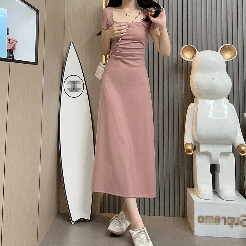 Hot seller collar pink dress (pink S size-XXL size) (please contact customer service to confirm the delivery size after placing the order)