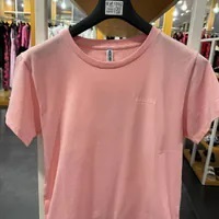 [S] MOSCHINO SMALL UNDERWEAR LOGO PATCH & BUTTOM LOGO TAPE T-SHIRT,PINK, 222V6T070646180202 (SM815)