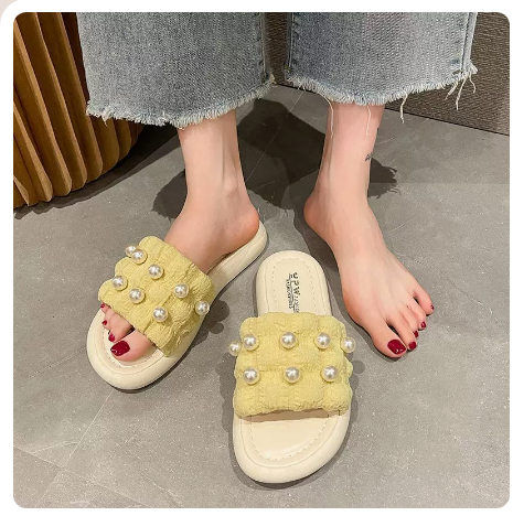 Fairy Wind Pearl Sandals (Yellow New Upgraded Version/35-40 Sizes) (Contact customer service to confirm the shipping size after placing an order)