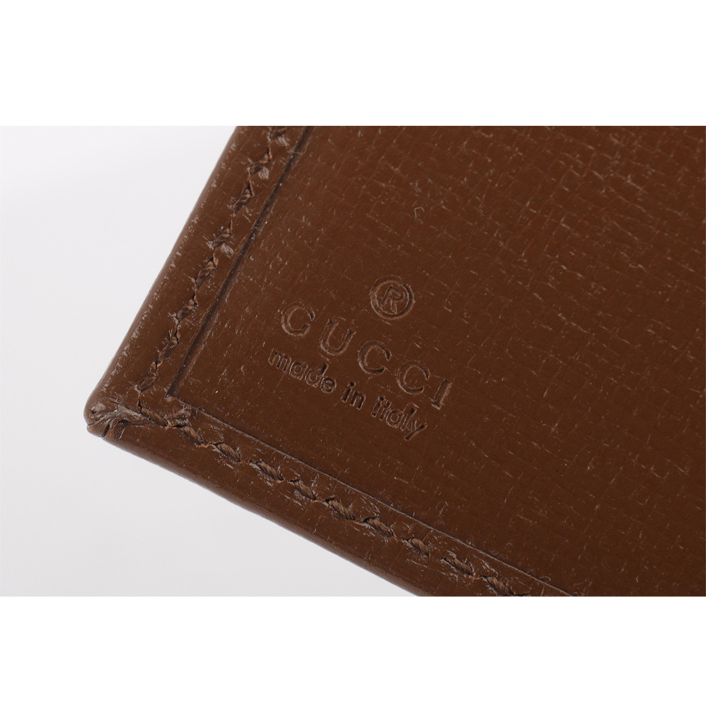 【GUCCI】Interlocking G Logo 對開零錢袋短夾(棕色) 673000 92TCG 8563
