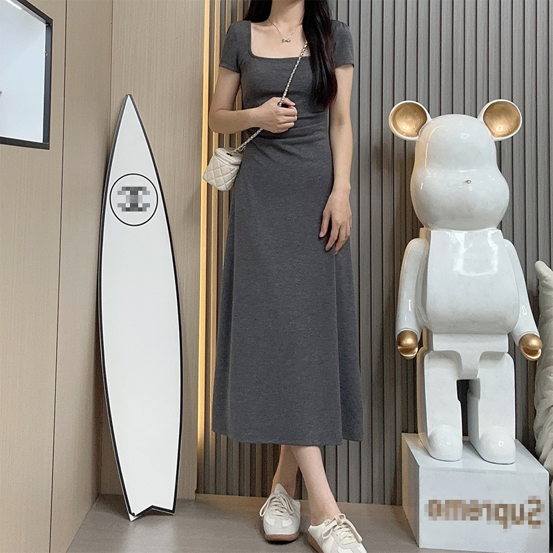 Hot seller collar pink dress (gray S size-XXL size) (please contact customer service to confirm the delivery size after placing the order)