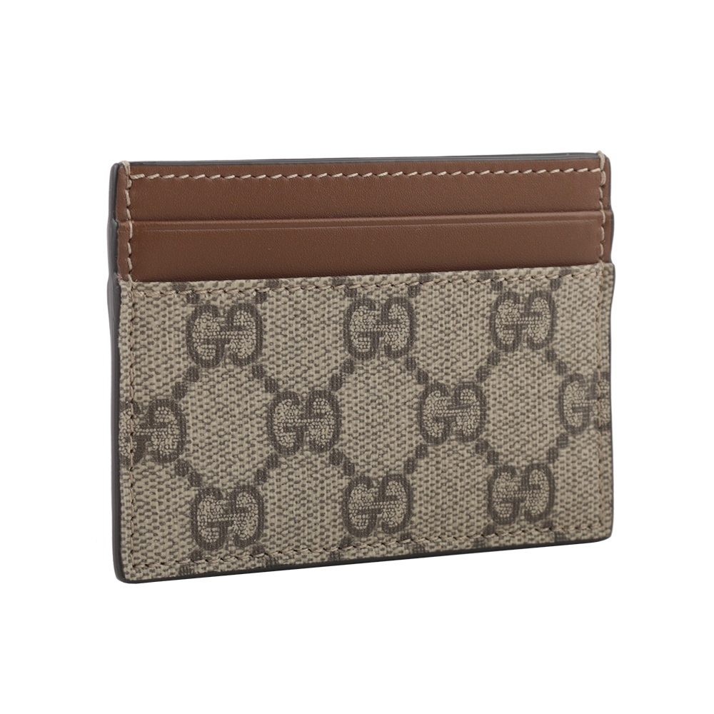【GUCCI】GG Supreme塗層帆布及皮革4卡名片夾/卡片夾