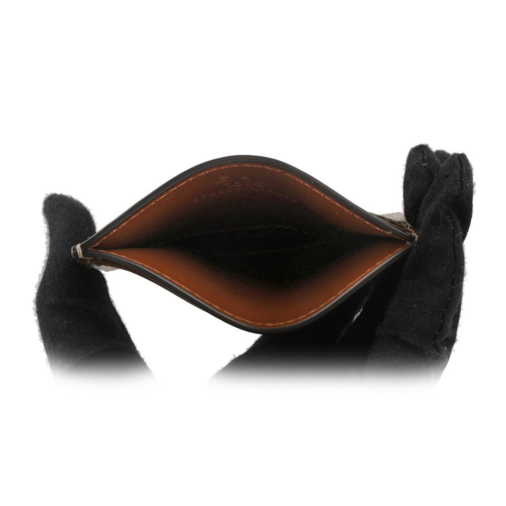 【GUCCI】GG Supreme塗層帆布及皮革4卡名片夾/卡片夾(棕色) 779775 KHNKG 8534