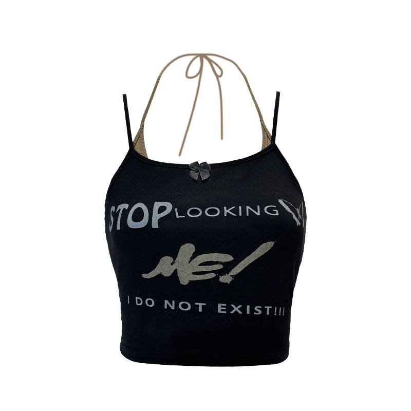 Hot selling fake two-piece camisole (black, one size fits all)