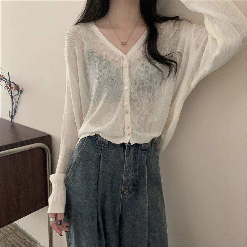 Hot selling knitted cardigan (white size S-L) (please contact customer service to confirm the delivery size after placing the order)