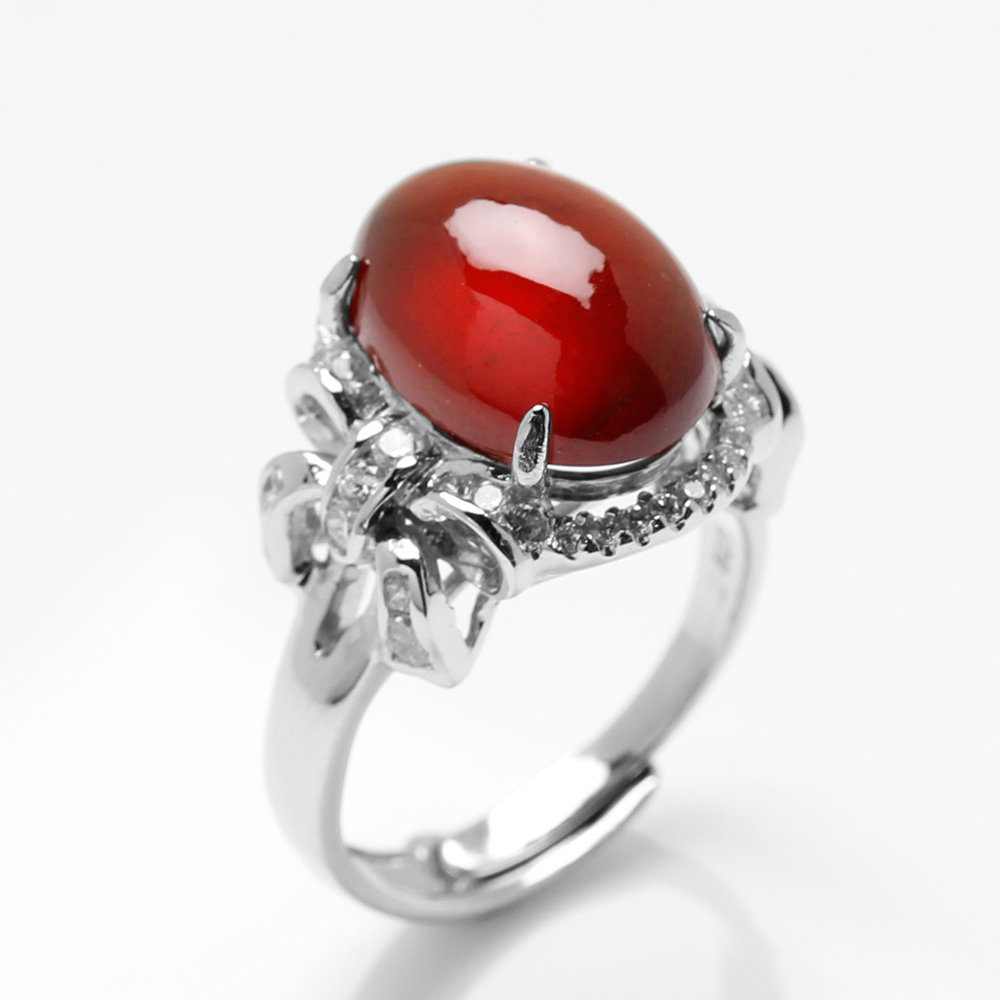 【雅紅珠寶】天然石榴石戒指-10*14mm-活圍設計-R0444