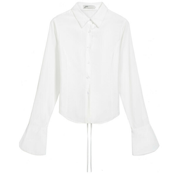 Hot selling back tie shirt (white) (S-XL size) (contact customer service after placing order to confirm delivery size)