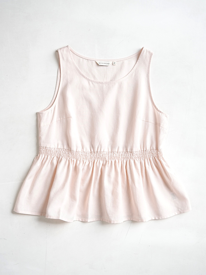 細絲花邊無袖上衣-百合