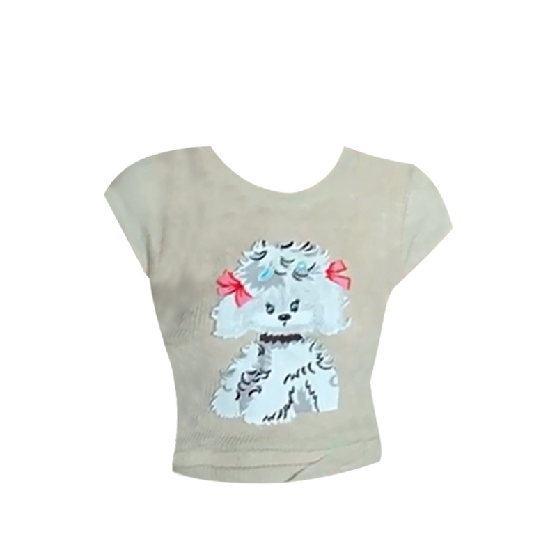 Hot selling right shoulder T-shirt (Apricot, one size fits all)