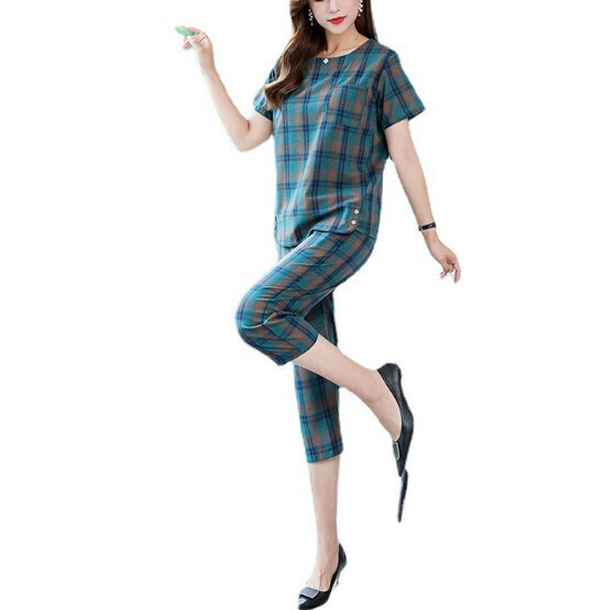Young Mother Suit [Green] (Size: L-4XL) (Contact customer service to confirm the shipping size after placing an order)