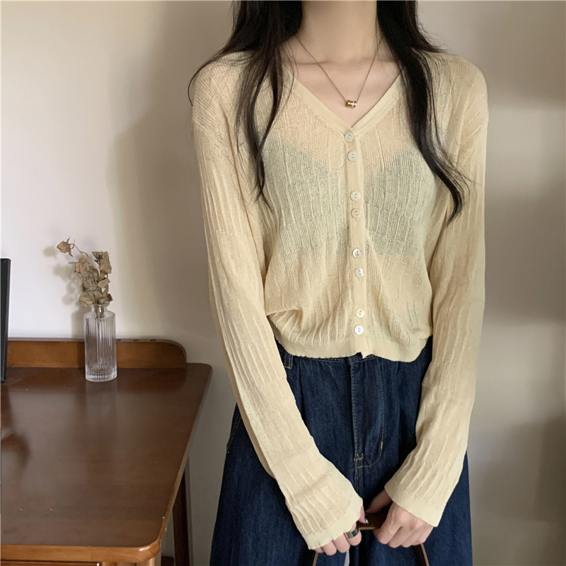 Hot selling knitted cardigan (Apricot size S-L) (please contact customer service to confirm the delivery size after placing the order)