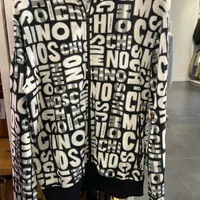 [S] MOSCHINO ALLOVER LOGO ZIP JACKET,BLACK/WHITE, 2211A171181141555 (SM804)