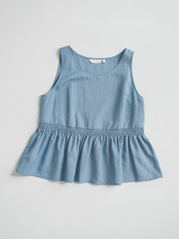 細絲花邊無袖上衣-澎大海