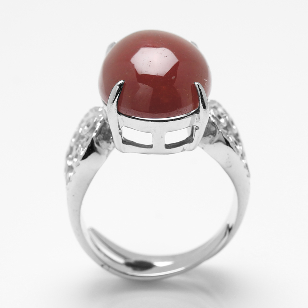 【雅紅珠寶】天然石榴石戒指-12*16mm-活圍設計-R0441