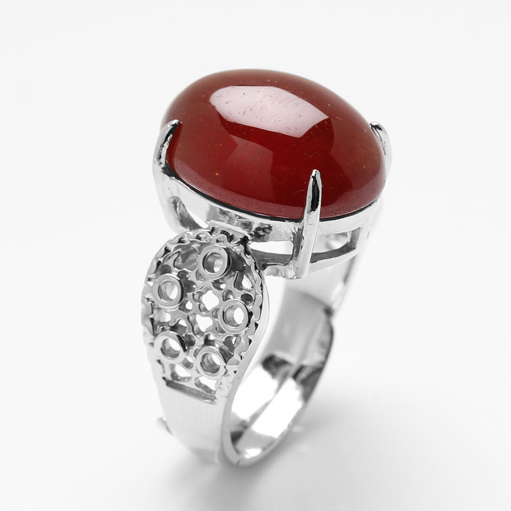 【雅紅珠寶】天然石榴石戒指-12*16mm-活圍設計-R0441