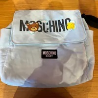 [S] MOSCHINO SMALL HEAD TEDDY BEAR & DUCK PRINT BABY BAG,BLUE, 6722600000 (SM811)
