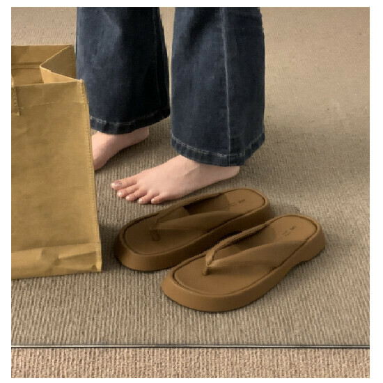 Hot selling thick-soled slippers [brown] [size 35-40] (please contact customer service to confirm the delivery size after placing the order)