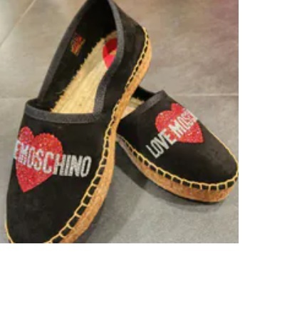 [S] LOVE MOSCHINO SCARPAD ESPADRILLAS WITH BLING BLING HEART LOGO,BLACK, JA10023G1CIF0000 (SLM340)