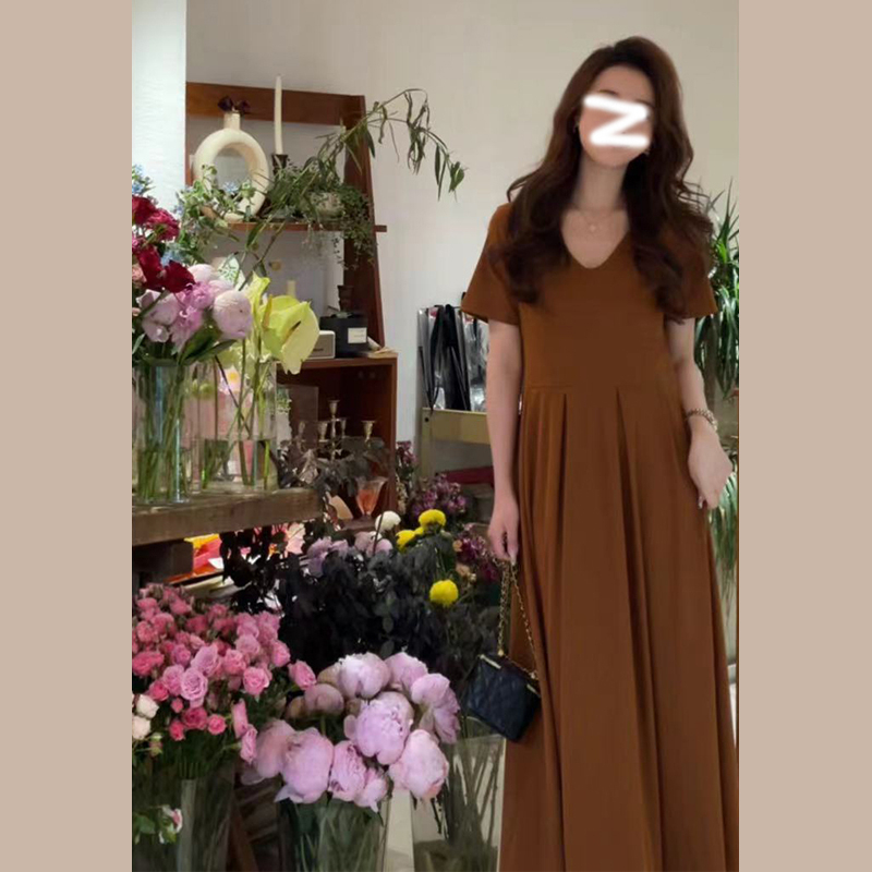 Hot selling loose dress (pumpkin color S-XL) (please contact customer service to confirm the delivery size after placing the order)