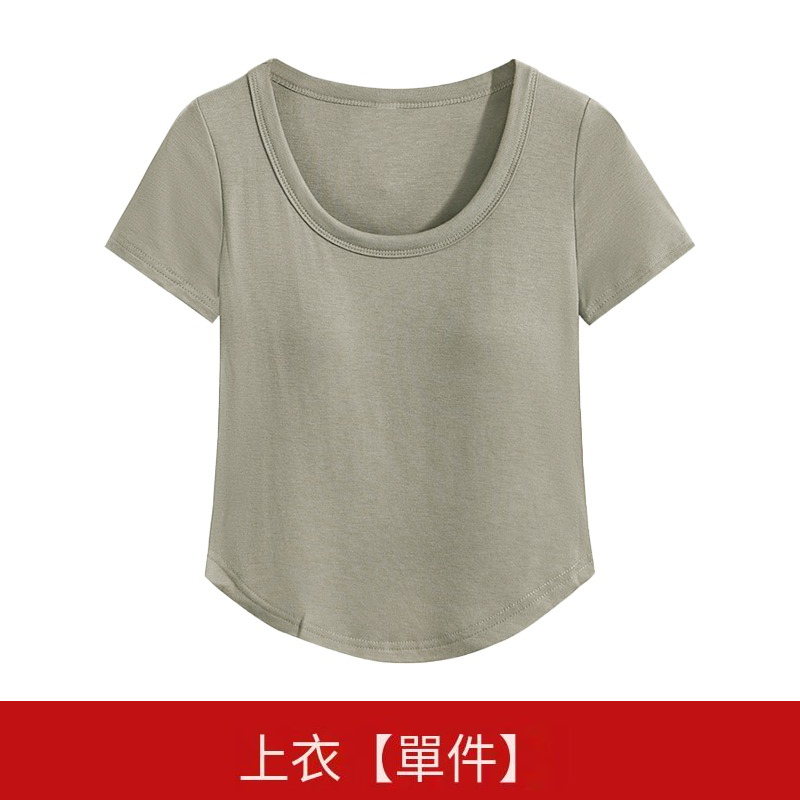 Hot selling short-sleeved top [single piece] (light khaki S size-XXL size) (please contact customer service to confirm the delivery size after placing the order)