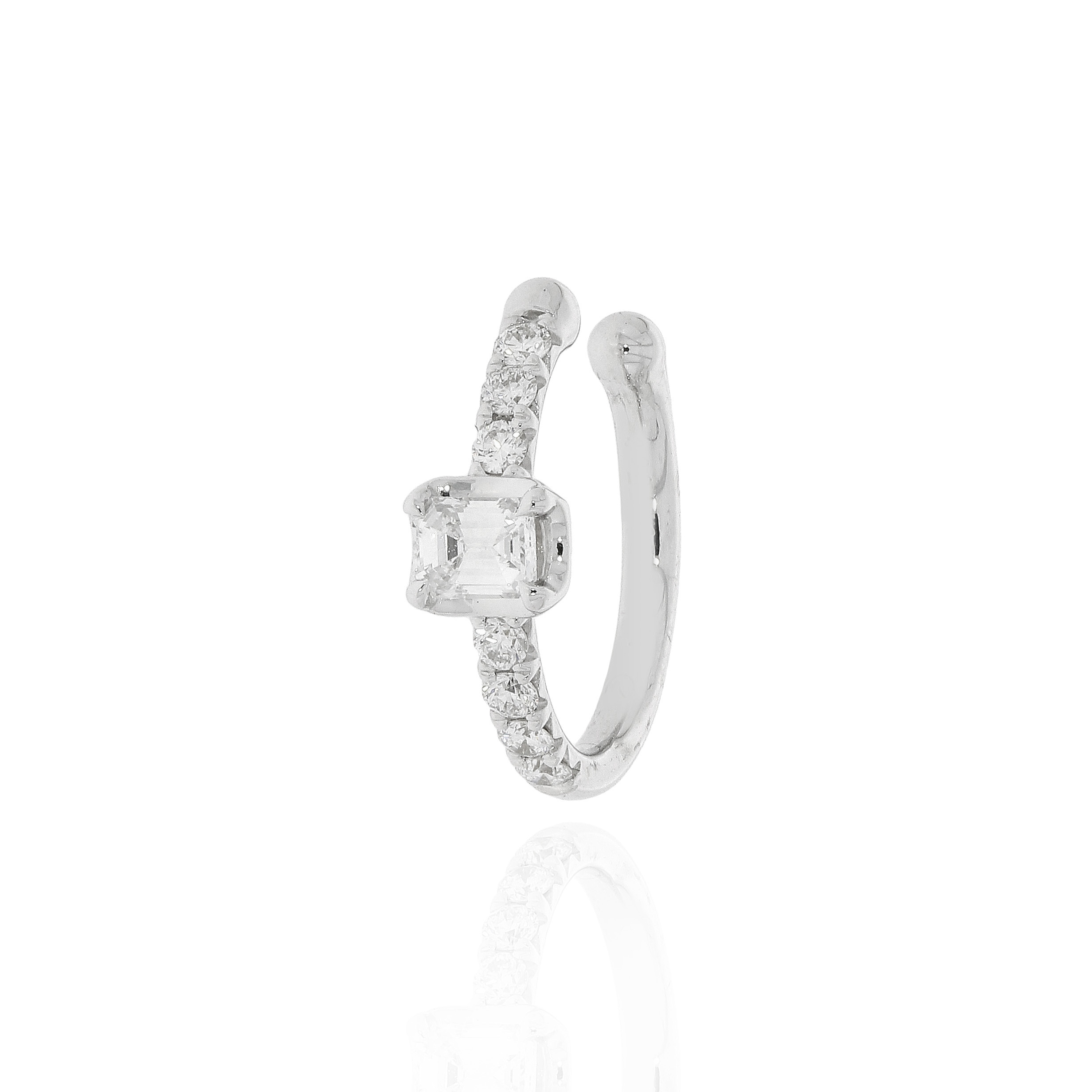 祖母綠切割鑽石耳扣