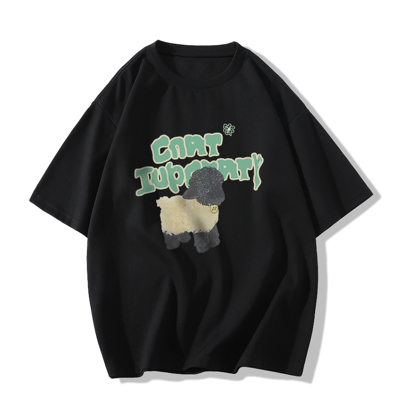 Casual short-sleeved T-shirt (XS-2XL black [260g cotton high-quality version]) [Please contact customer service to confirm the shipping size after placing an order]
