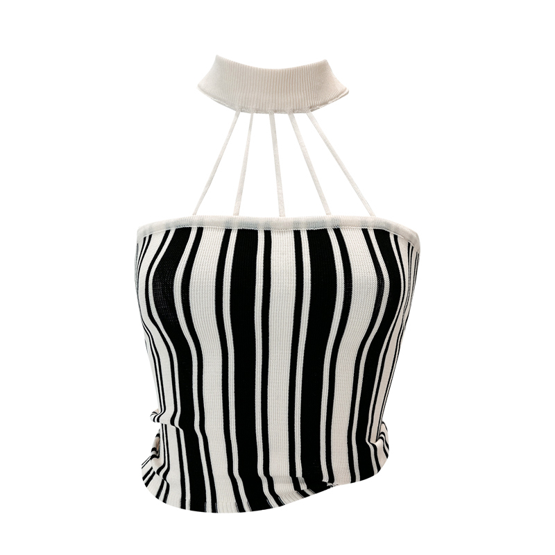 Hot selling vertical striped knitted vest (picture color, one size fits all)