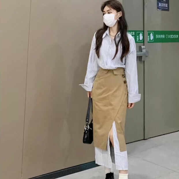 熱賣半身裙【條紋半身裙】尺碼【S碼—XL碼】【下單後請聯絡客服確認發貨尺碼】