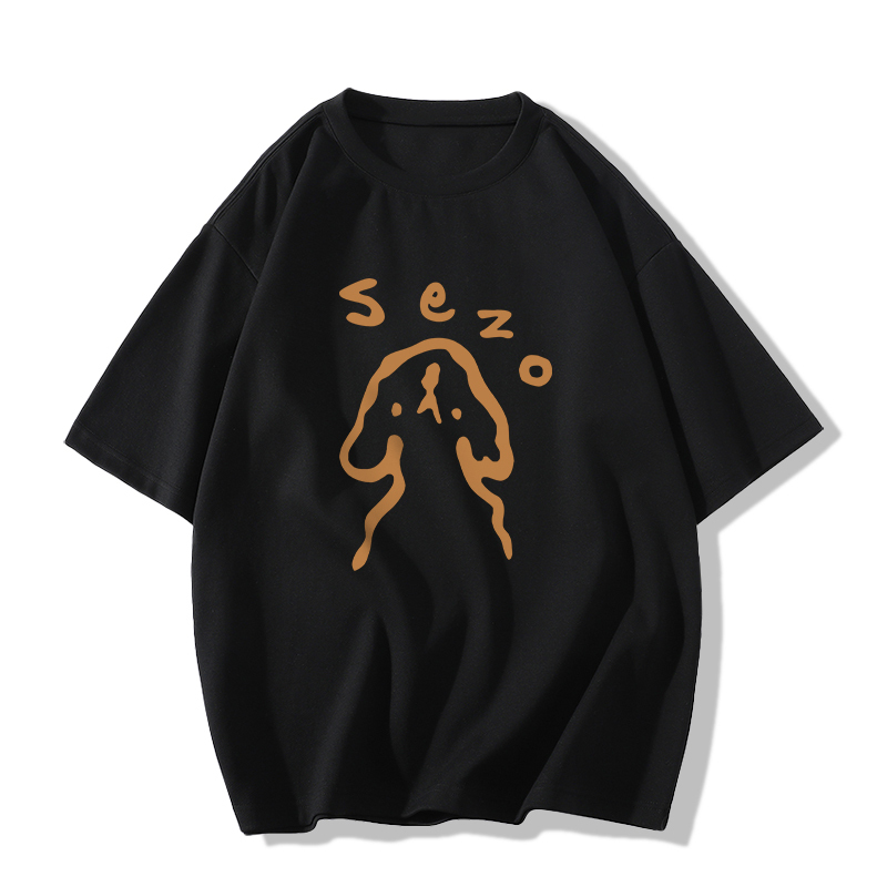 Casual short-sleeved T-shirt (XS-2XL black [260g cotton high-quality version]) [Please contact customer service to confirm the shipping size after placing an order]
