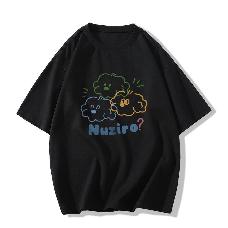 Casual short-sleeved T-shirt (XS-2XL black [260g cotton high-quality version]) [Please contact customer service to confirm the shipping size after placing an order]