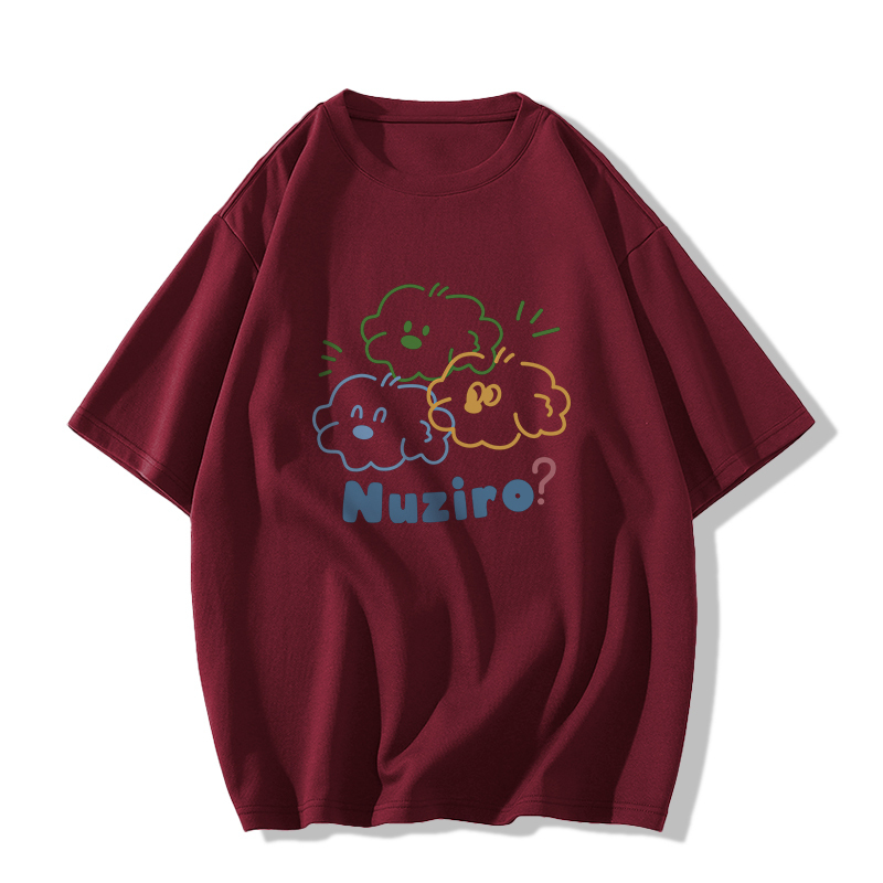 Casual short-sleeved T-shirt (XS-2XL size burgundy [260g cotton high-quality version]) [Please contact customer service to confirm the shipping size after placing an order]