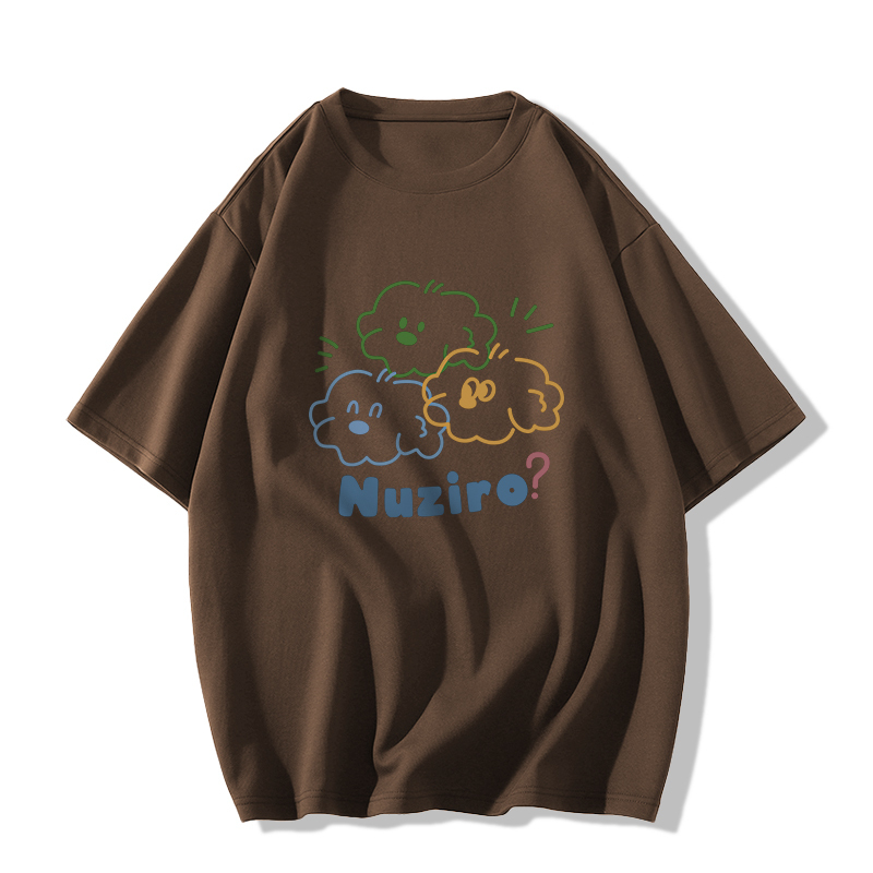 Casual short-sleeved T-shirt (XS-2XL American brown [260g cotton high-quality version]) [Please contact customer service to confirm the shipping size after placing an order]