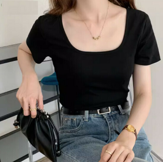 Hot seller collared short-sleeved T-shirt [Black] [S-XL size] (please contact customer service to confirm the delivery size after placing the order)