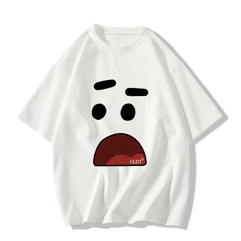 Casual short-sleeved T-shirt (XS-2XL white [260g cotton high-quality version]) [Please contact customer service to confirm the shipping size after placing an order]