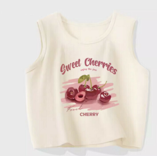 Hot selling vest for outer wear and inner wear [Milk White (Brush Cherry)] [S-2XL Size] (please contact customer service to confirm the delivery size after placing the order)