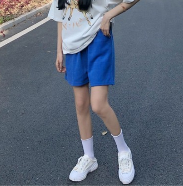 Women's Straight Casual Shorts (Royal Blue) (Size: S-XL) (Contact customer service to confirm the shipping size after placing an order)