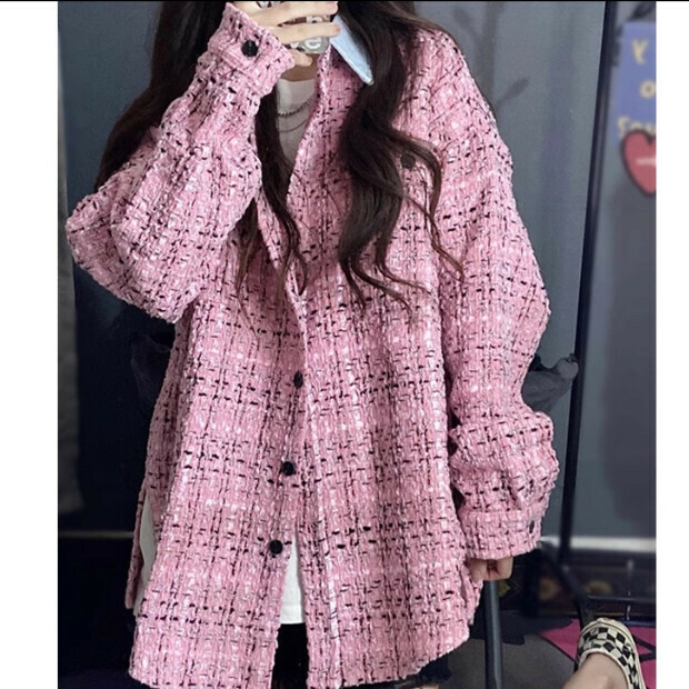 Hot selling Xiaoxiangfeng shirt jacket [pink] size [S size - XL size] [please contact customer service after placing the order to confirm the delivery size]