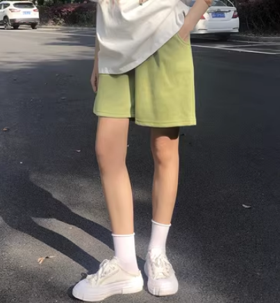 Straight Leg Casual Shorts Women's (Avocado Green) (Size: S-XL) (Contact Customer Service to Confirm Shipping Size after Placing an Order)