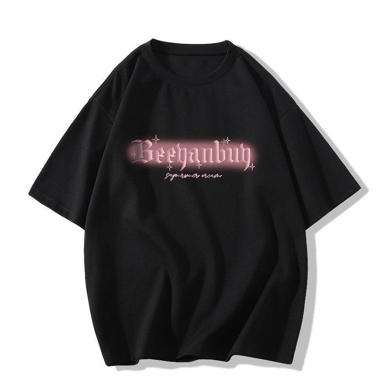 Casual short-sleeved T-shirt (XS-2XL black [260g cotton high-quality version]) [Please contact customer service to confirm the shipping size after placing an order]