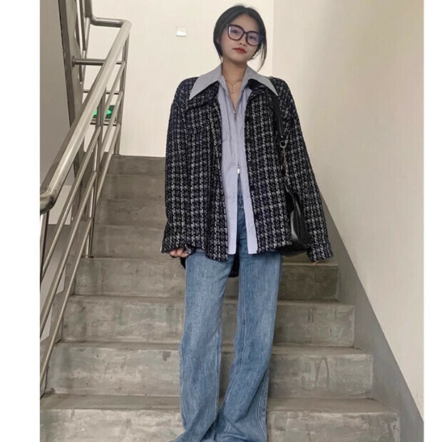 Hot selling Xiaoxiangfeng shirt jacket [black] size [S size - XL size] [please contact customer service to confirm the delivery size after placing the order]