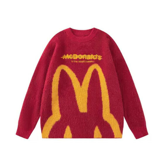 Hot Selling Seahorse Hair Alphabet Lazy Knitted Sweater [Red] [S-XL] (Please contact customer service to confirm the delivery size after placing the order)