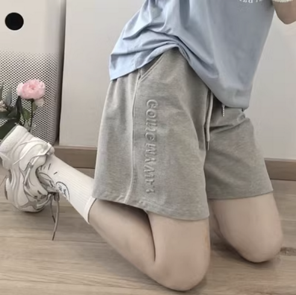 Thin wide-legged casual cropped pants (gray) (size: S-L) (contact customer service to confirm the shipping size after placing an order)