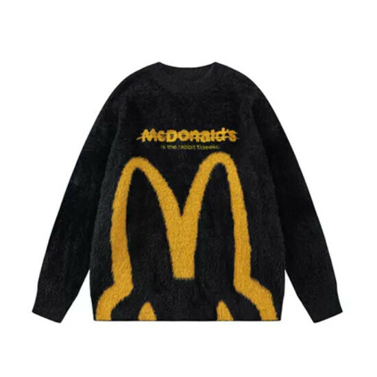 Hot selling seahorse lettered lazy knitted sweater [Black] [S-XL] (please contact customer service to confirm the delivery size after placing the order)