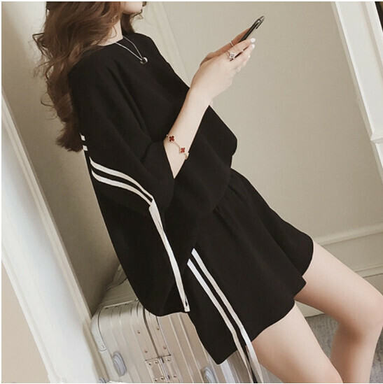 Loose casual suit [black] (Size: M-4XL) (Contact customer service to confirm the shipping size after placing an order)