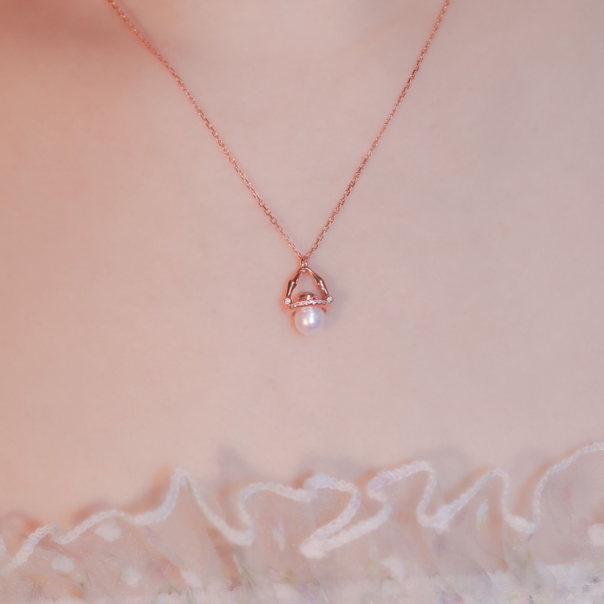 | 925 Silver・Platinum・Rose Gold・Pearl | Light House Necklace（Silver / Rose Gold) | NE1140 |