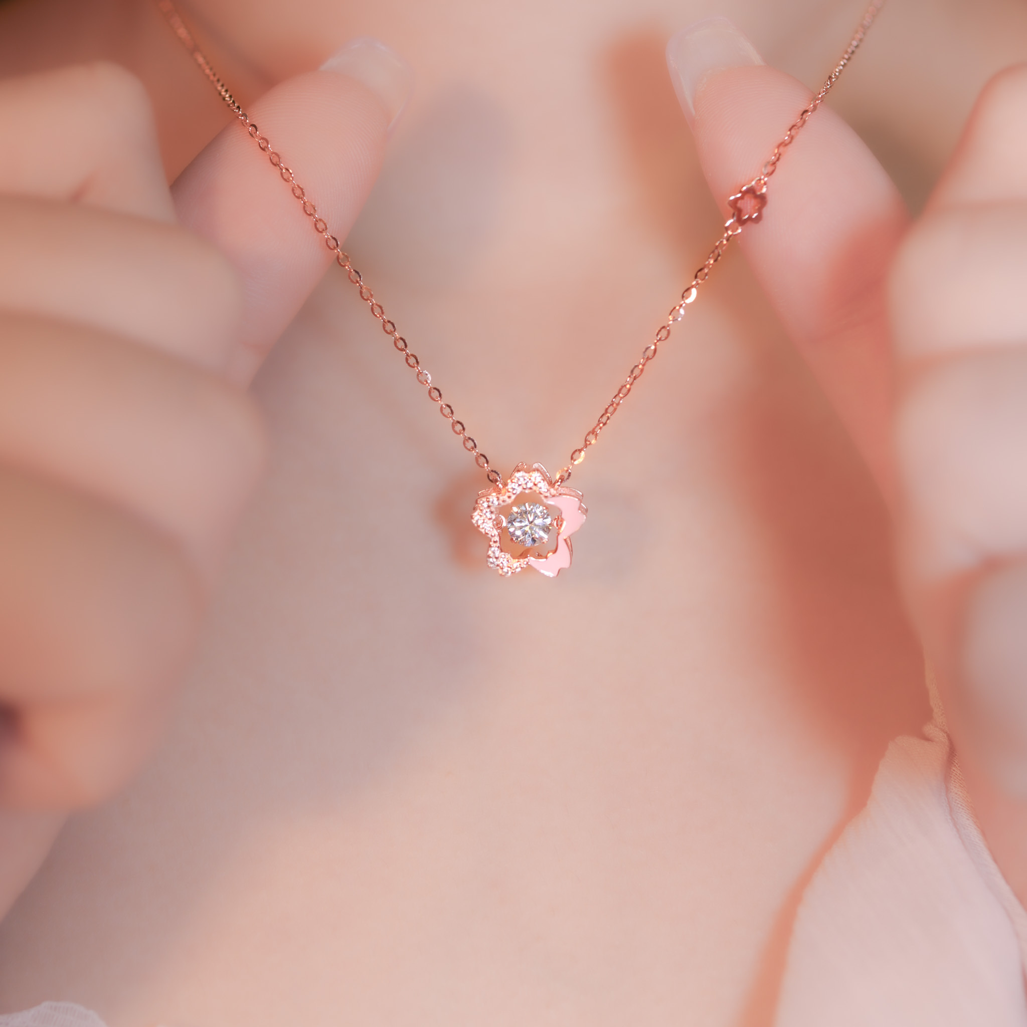 Crystal Necklace Swarovski Dance Flower Necklace Sparkling Dance