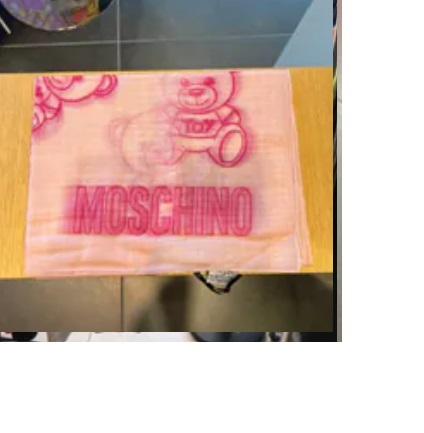 [S] MOSCHINO Q050138D0M5702V005 ALL OVER TEDDY BEAR PRINT SCARF,PINK, 8052698001595 (SM852)
